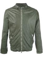 Giorgio Brato Zip Up Jacket, Men's, Size: 52, Green, Cotton/leather/nylon