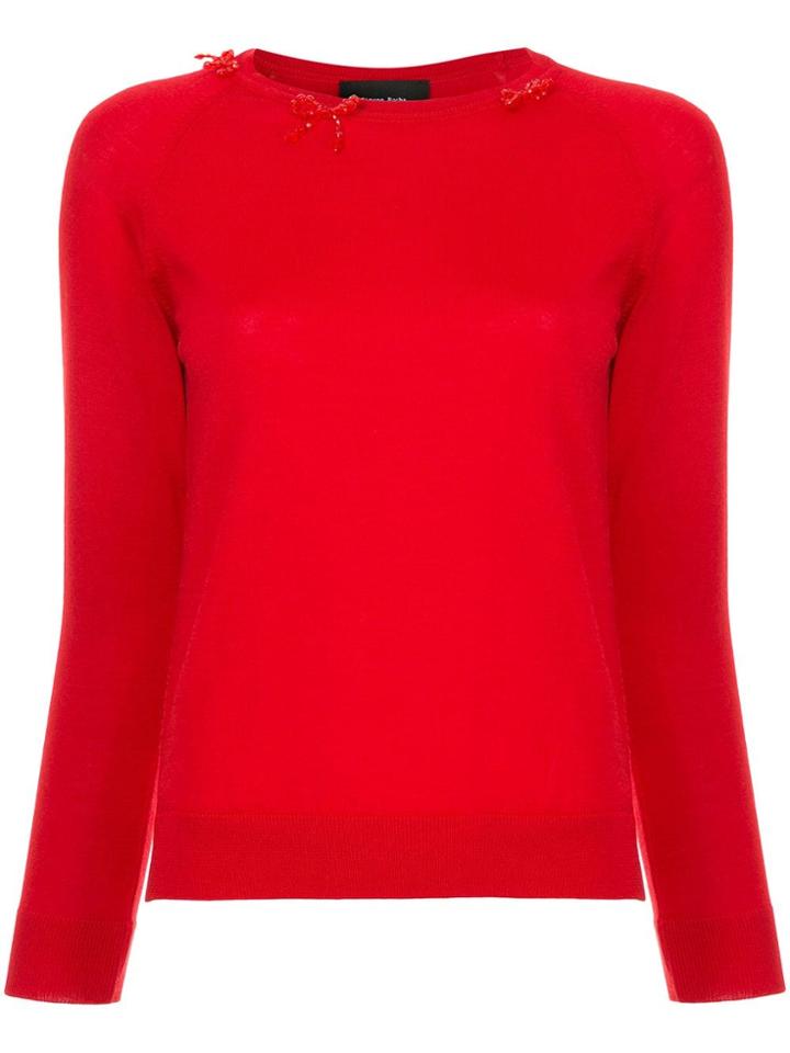 Simone Rocha Bow Detail Sweater - Red