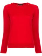 Simone Rocha Bow Detail Sweater - Red
