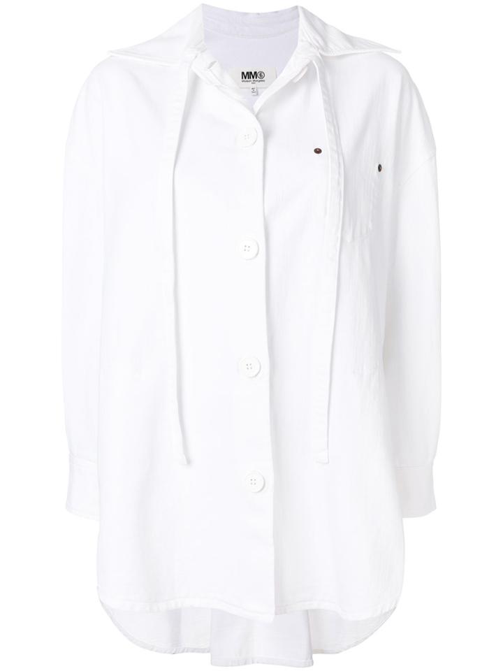 Mm6 Maison Margiela Straight-fit Button Jacket - White