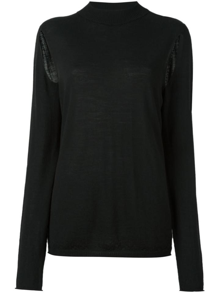 Rick Owens Cut Out Jumper, Women's, Size: Small, Black, Virgin Wool