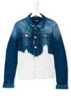 Dsquared2 Kids - Bleached Denim Jacket - Kids - Cotton/spandex/elastane - 14 Yrs, Blue