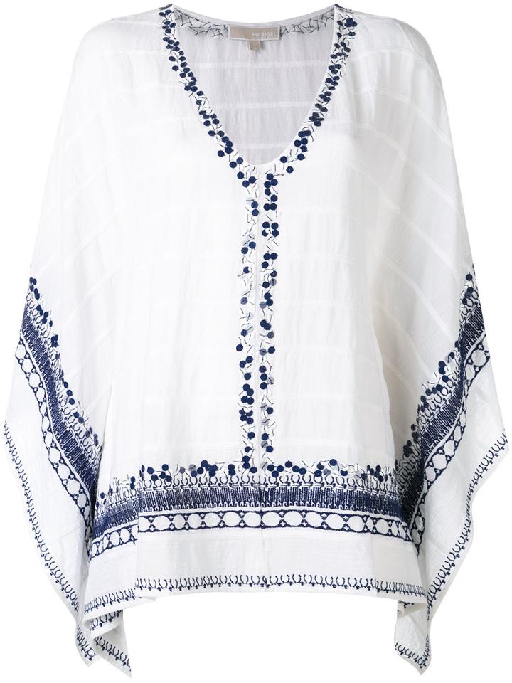Michael Michael Kors - Embroidered Sequins Tunic - Women - Cotton/polyester - Xxs, White, Cotton/polyester