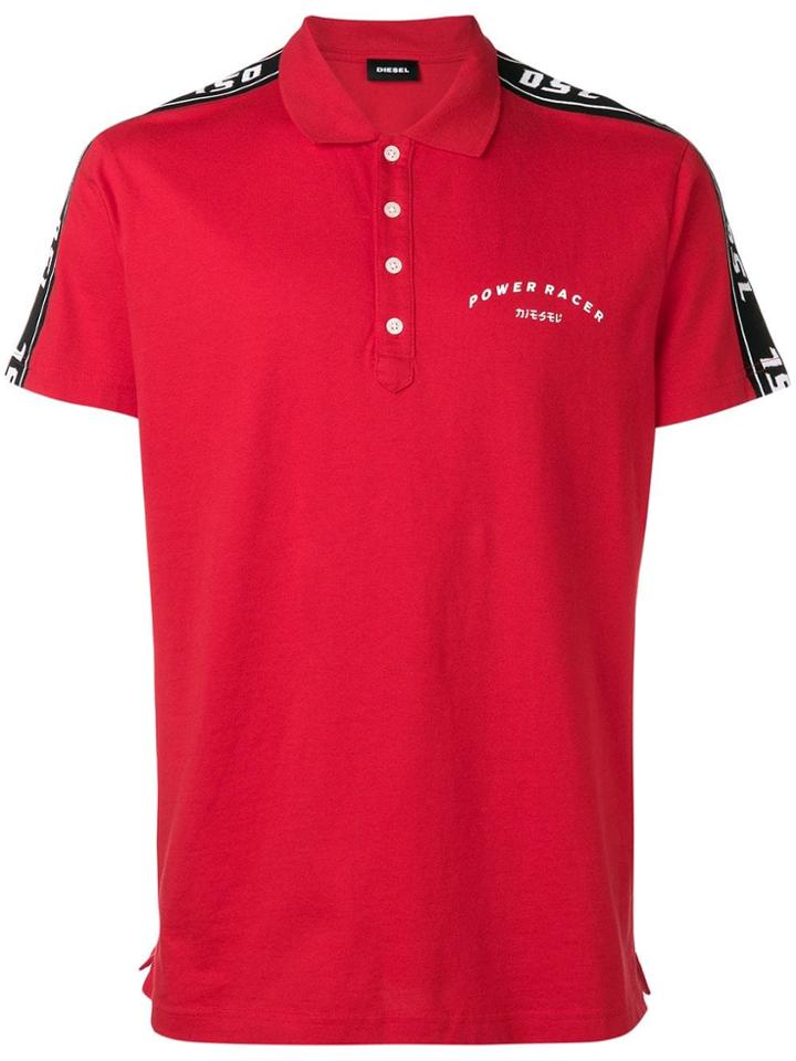 Diesel Side Stripe Polo Shirt - Red