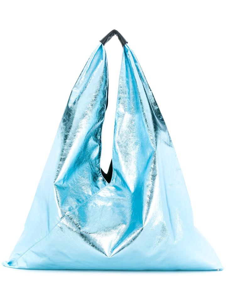 Mm6 Maison Margiela Metallic Big Japanese Tote - Blue