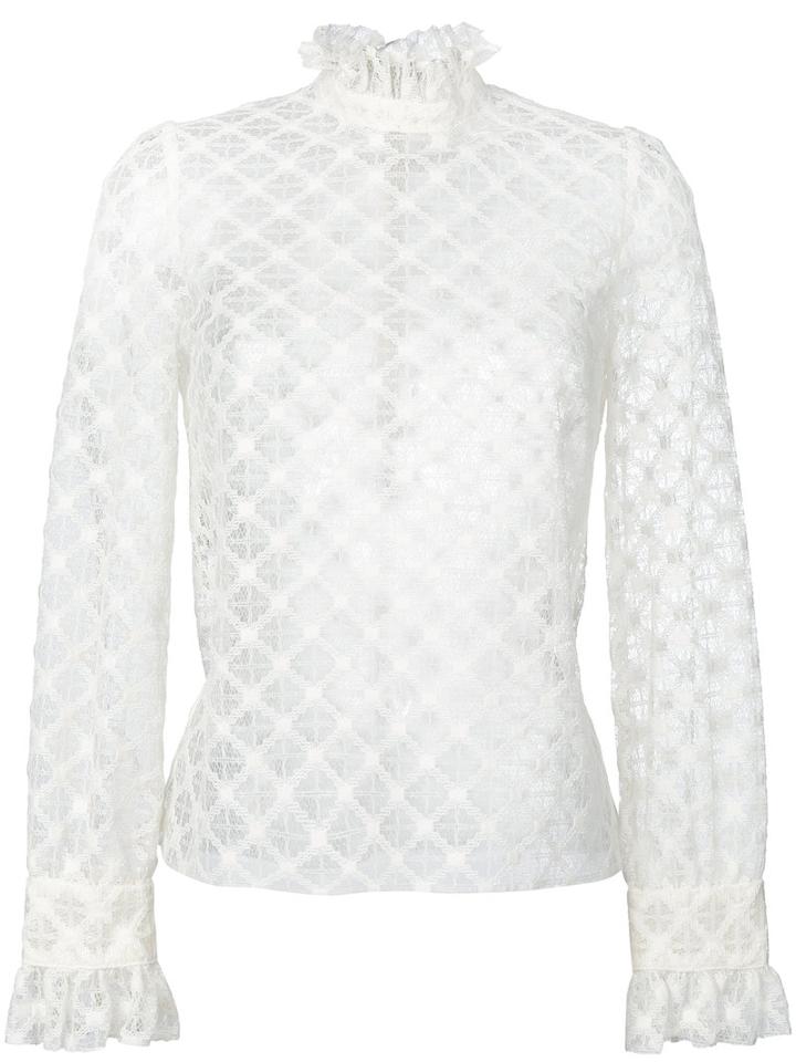 Philosophy Di Lorenzo Serafini - Lace Detail Blouse - Women - Cotton/polyamide/viscose - 38, Nude/neutrals, Cotton/polyamide/viscose
