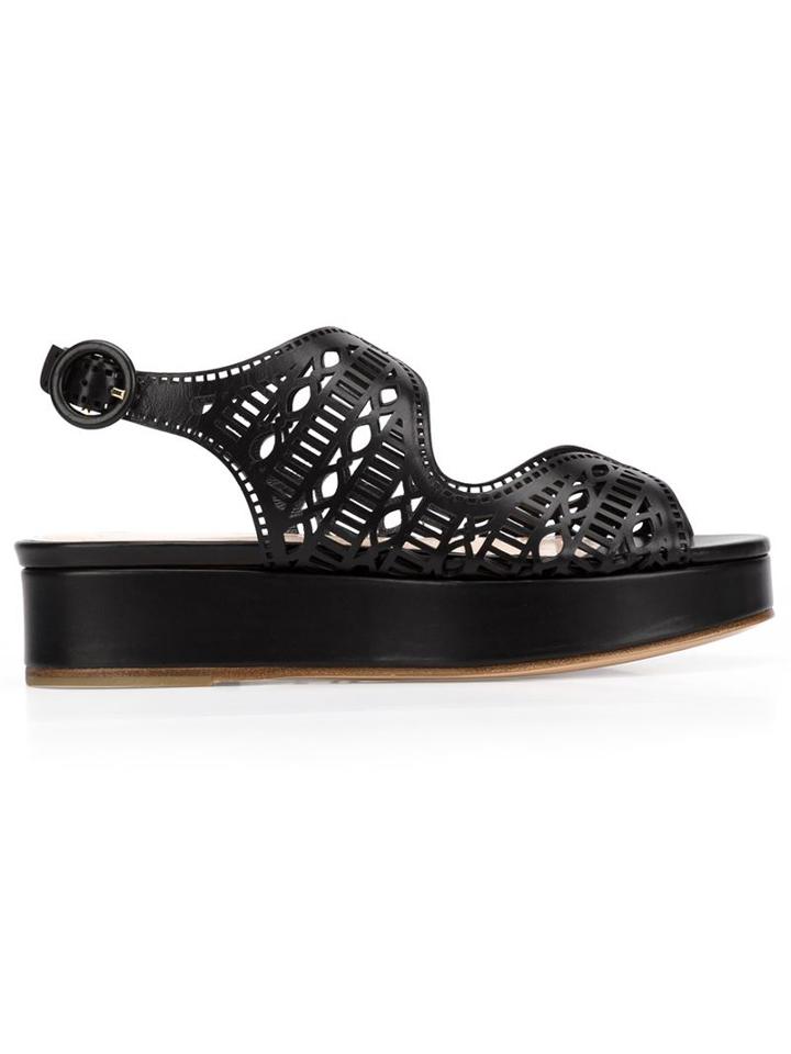 Nicholas Kirkwood Laser Cut-out Flatform Sandals