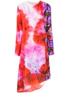 Msgm Wrap Front Asymmetric Dress - Multicolour