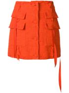 Msgm Tweed Skirt - Yellow & Orange