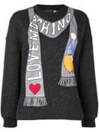 Love Moschino Scarf Print Sweatshirt - Black