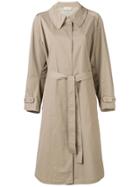 Maison Flaneur Belted Trench Coat - Green