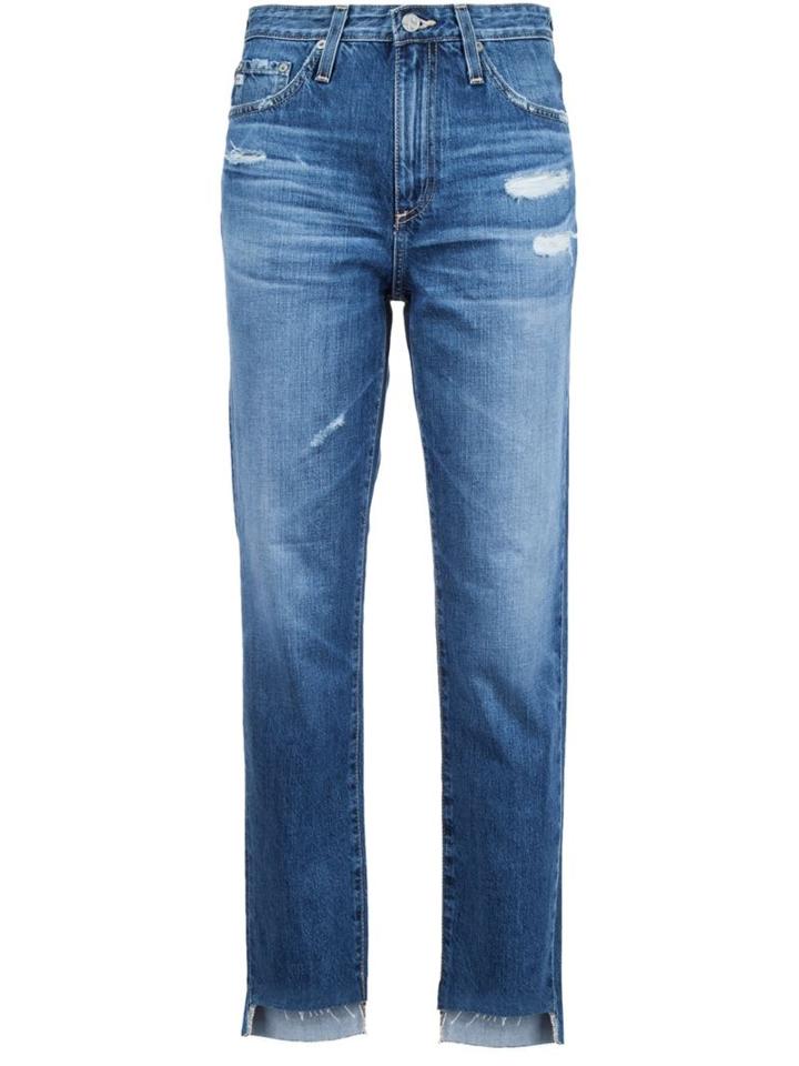 Ag Jeans Distressed Cropped Jeans, Women's, Size: 28, Blue, Cotton