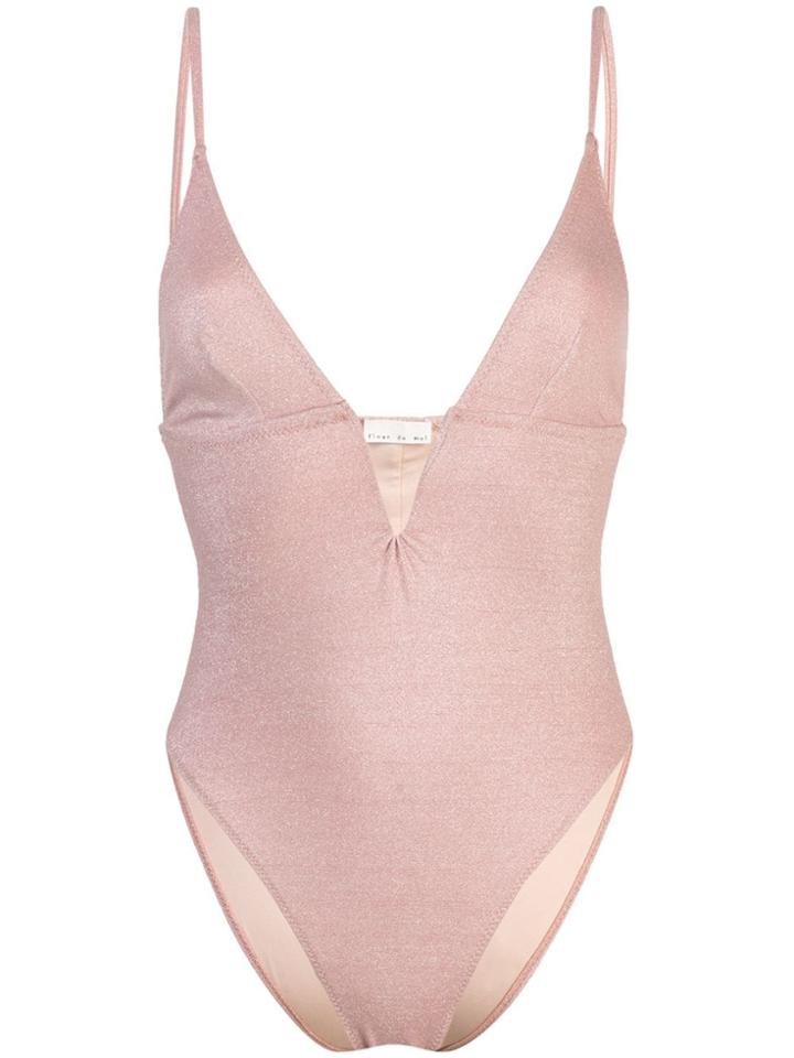 Fleur Du Mal One Piece V Wire Swimsuit - Pink