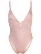 Fleur Du Mal One Piece V Wire Swimsuit - Pink