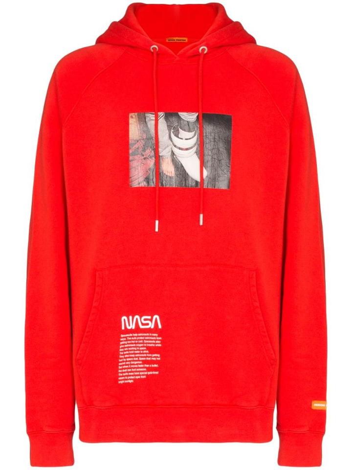 Heron Preston Nasa Graphic Print Hoodie - Red