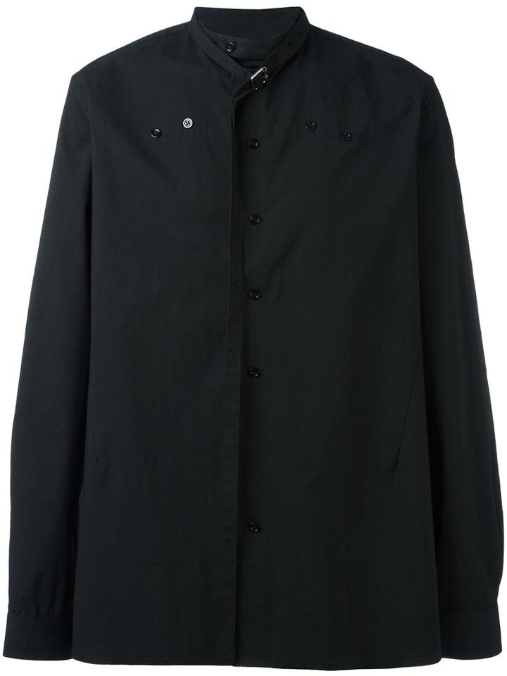 Raf Simons Strap Detail Shirt, Men's, Size: 50, Black, Cotton/spandex/elastane