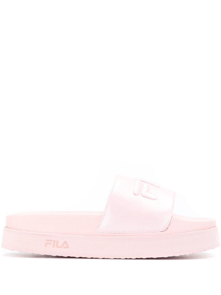 Fila Platform Logo Slides - Pink