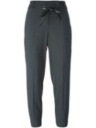 Brunello Cucinelli Drawstring Cropped Trousers, Women's, Size: 42, Grey, Polyamide/polyester/spandex/elastane/virgin Wool