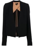 Theory - Collarless Boxy Jacket - Women - Polyester/spandex/elastane/acetate/viscose - 8, Black, Polyester/spandex/elastane/acetate/viscose