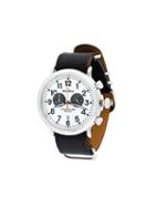 Shinola Runwell Chrono 47mm Watch, Men's, White, Leather/stainless Steel/sapphire Glass