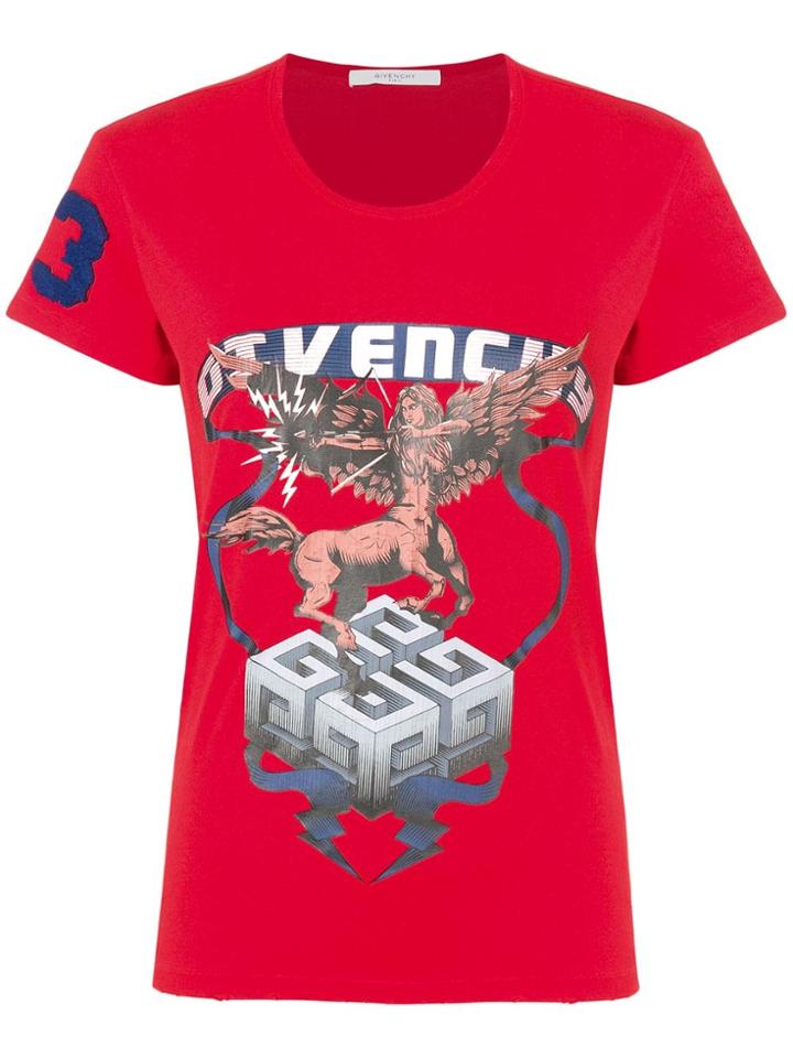 Givenchy Front Printed T-shirt - Red