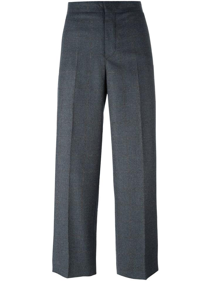 Incotex Cropped Tailored Trousers, Women's, Size: 42, Grey, Nylon/spandex/elastane/acetate/alpaca