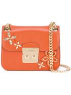Michael Michael Kors Floral Motif Shoulder Bag, Yellow/orange, Leather/metal