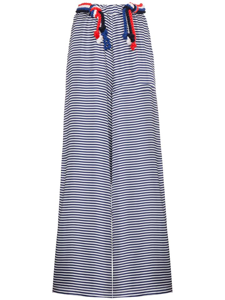 Paper London Nevi Silk Trousers - Blue