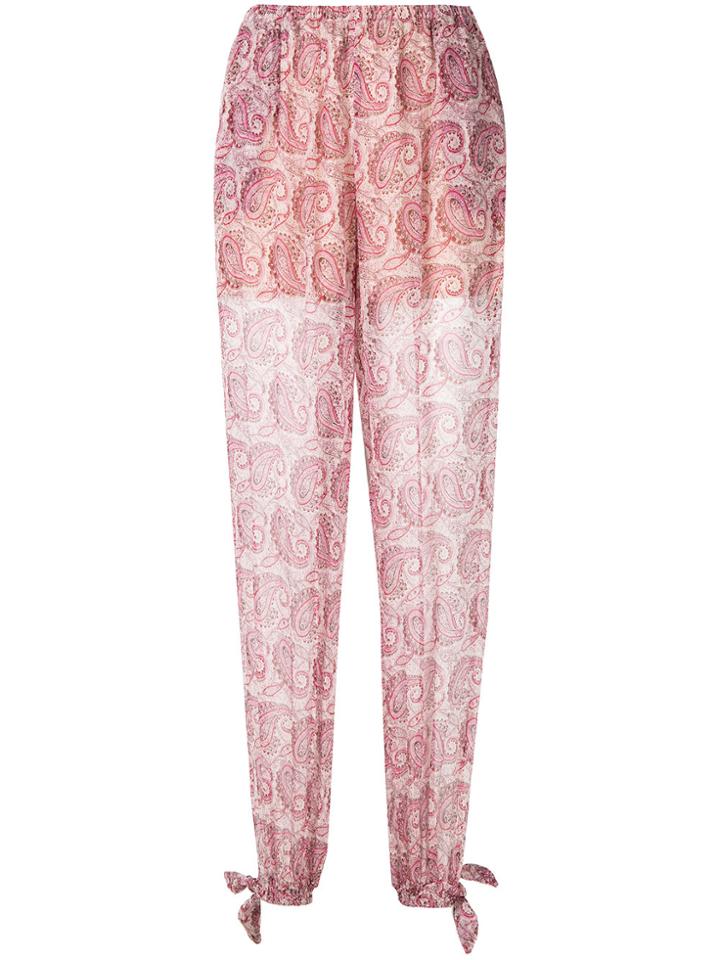 Twin-set Paisley Print Trousers - Pink & Purple
