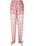 Twin-set Paisley Print Trousers - Pink & Purple