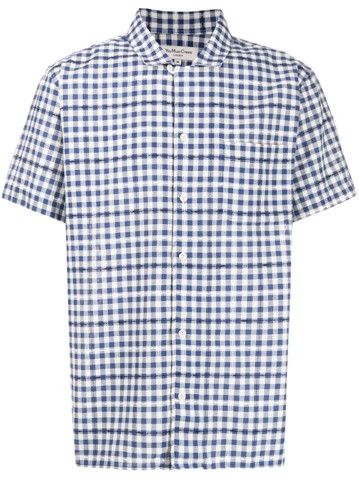 Ymc Checked Towel Shirt - Blue