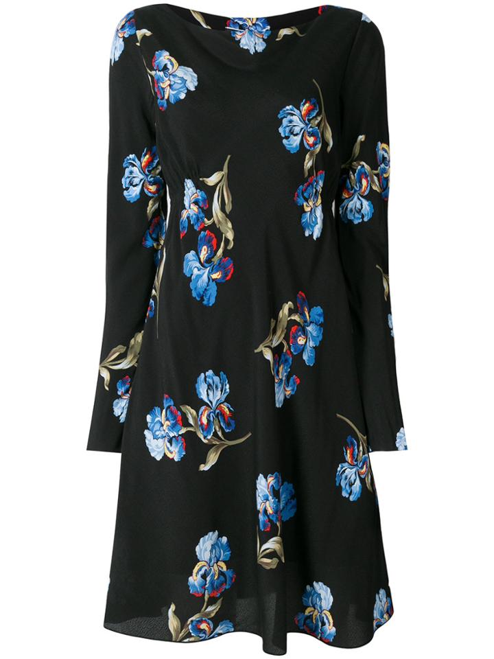 Sportmax Floral Flared Mini Dress - Black