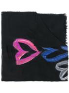 Faliero Sarti Heart Printed Scarf - Black