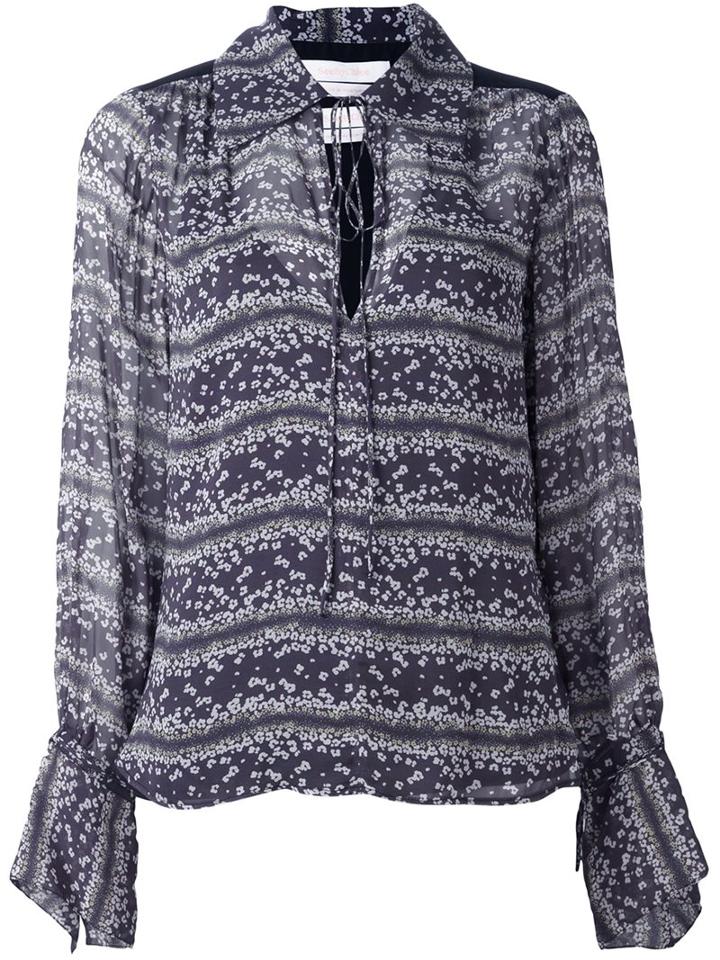 See By Chloé Striped Print V-neck Blouse
