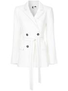 Comme Moi Contrast Stitching Blazer - White