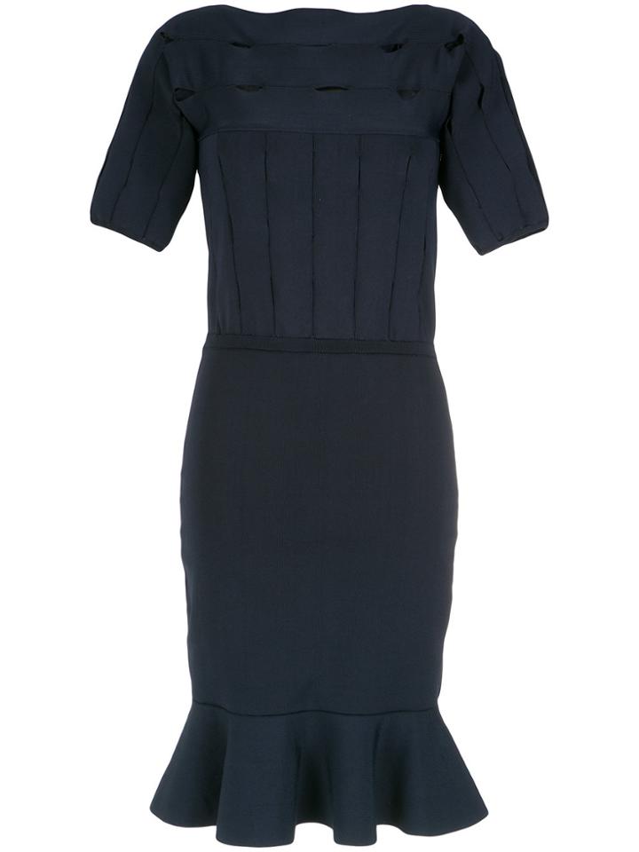 Gloria Coelho Ruffled Knit Dress - Black