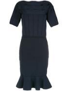 Gloria Coelho Ruffled Knit Dress - Black