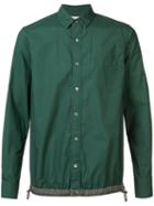 Sacai - Drawstring Hem Shirt - Men - Cotton/polyester - 3, Green, Cotton/polyester