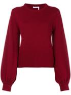 Chloé Puff Sleeves Knitted Jumper - Red