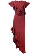 Bianca Spender Crepe Raven Gown, Women's, Size: 10, Red, Cellulose