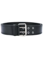 Versus - All Around Safety Pin Belt - Women - Leather - 75, Black, Leather
