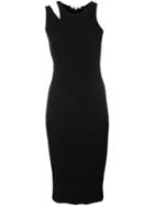 Helmut Lang - Ribbed Cut-out Dress - Women - Polyester/viscose - S, Black, Polyester/viscose