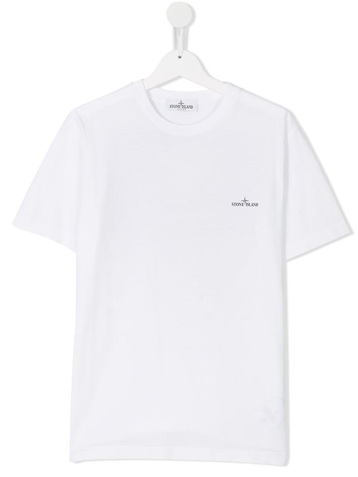 Stone Island Kids Plain T-shirt, Boy's, Size: 14 Yrs, White