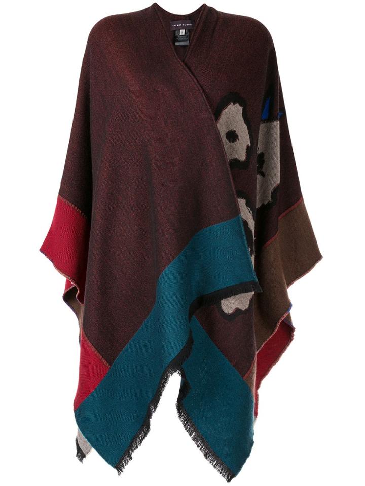 Talbot Runhof Tia Colour Block Wrap Cardigan - Red