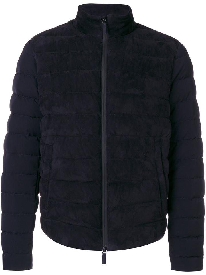 Giorgio Armani - Padded Jacket - Men - Feather Down/goat Skin/polyester - 50, Blue, Feather Down/goat Skin/polyester