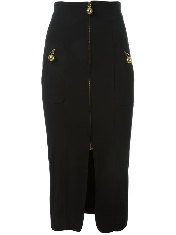 Moschino Vintage Front Zip Pencil Skirt