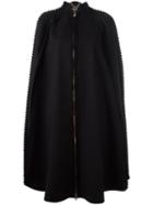 Salvatore Ferragamo Zipped Long Cape, Women's, Size: Small, Black, Cashmere/virgin Wool