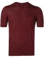 Tagliatore Knitted Plain T-shirt - Red