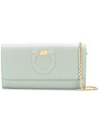 Salvatore Ferragamo Embossed Gancio Clutch Bag - Green