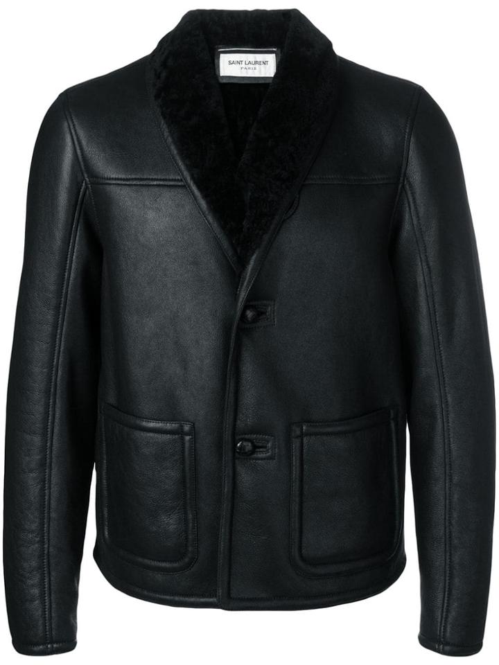 Saint Laurent Shearling Lined Jacket - Black